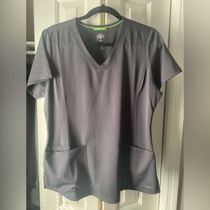 Healing Hands scrub top, pewter color, super comfy